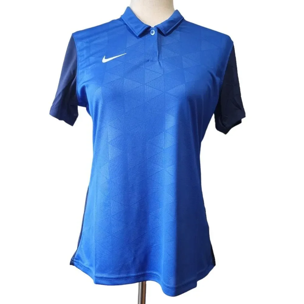Nike DRI-FIT Polo Shirt Women's Soccer Jersey Top Blue Collared Size M CJ5727-48